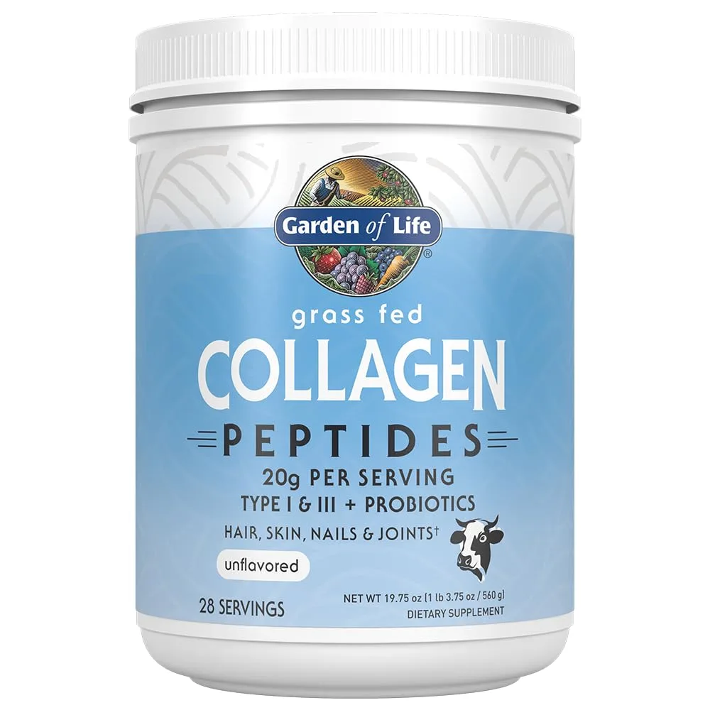 Garden of Life Grass Fed Collagen Peptides, sin sabor, 28 porciones